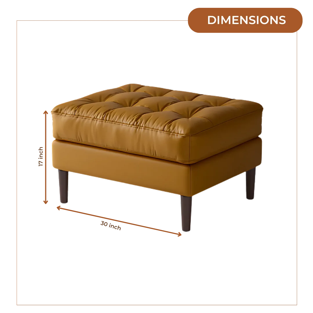 Marine Teak Wood Ottoman Stool (Sand) dimensions