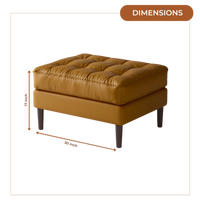 Marine Teak Wood Ottoman Stool (Sand) dimensions