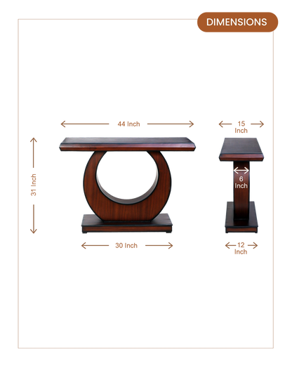 Maronze Solid Wood Console Table (Brown) dimensions