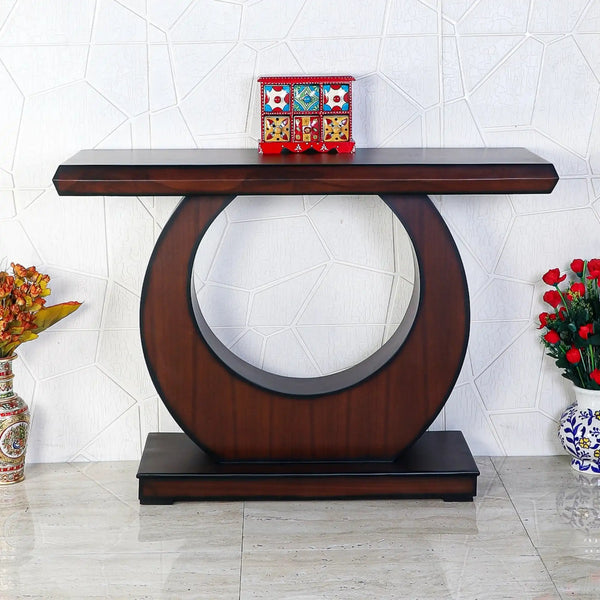 Maronze Solid Wood Console Table (Brown)