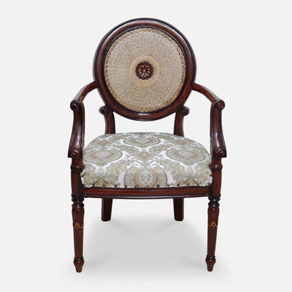 Mavric Teak Wood Arm Chairs (Brown) Front  view 