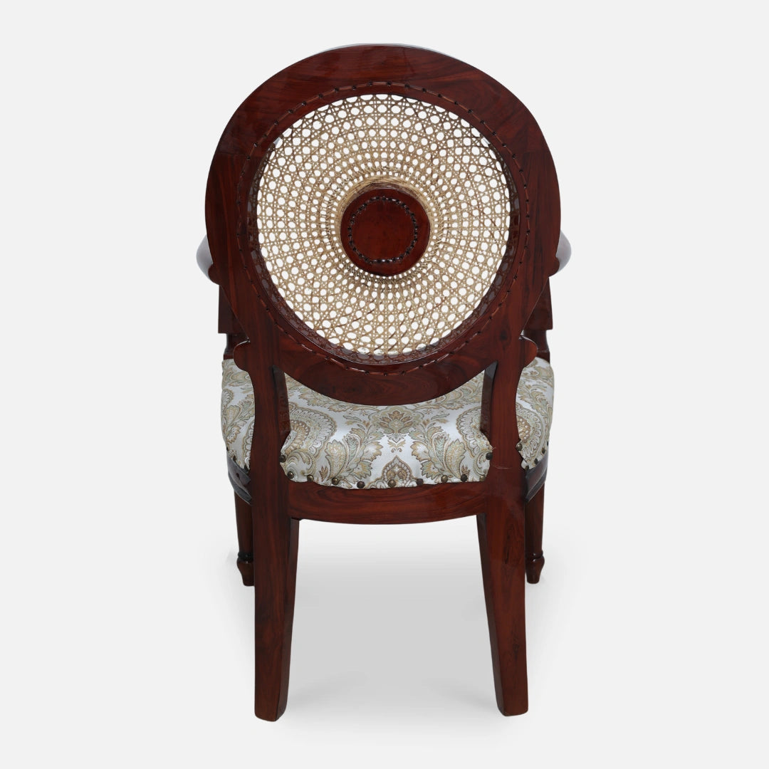 Mavric Teak Wood Arm Chairs (Brown) back view 