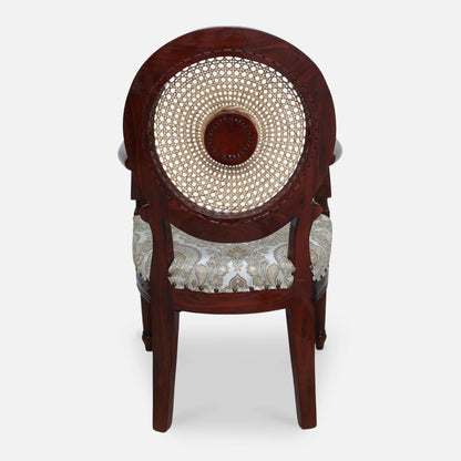 Mavric Teak Wood Arm Chairs (Brown) back view 