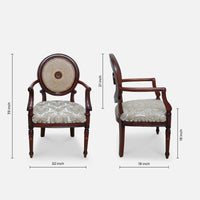 Mavric Teak Wood Arm Chairs (Brown) dimensions image  