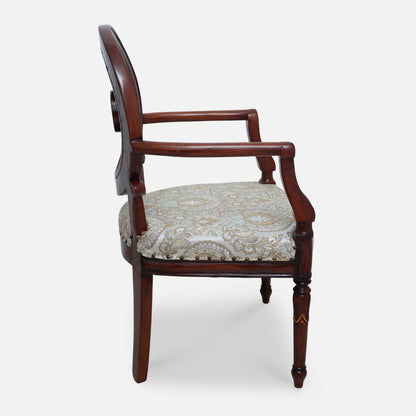 Mavric Teak Wood Arm Chairs (Brown) side view 