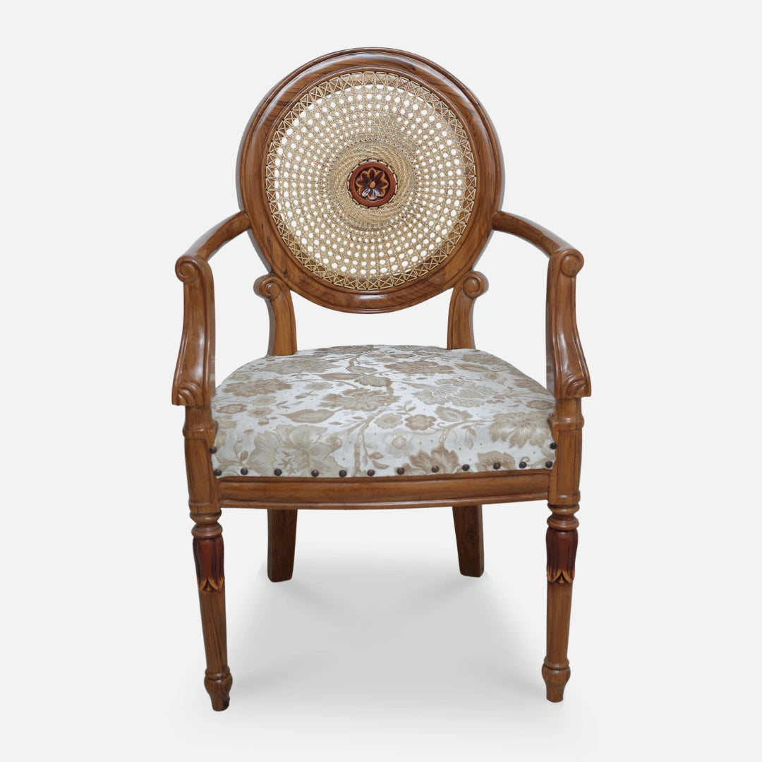 Mavric Teak Wood Arm Chairs (Teak) front view 