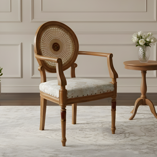 Mavric Teak Wood Arm Chairs (Teak) lifestyle view 