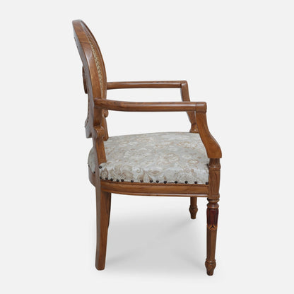 Mavric Teak Wood Arm Chairs (Teak) side view 