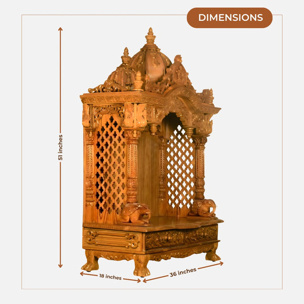 Mayuram Teak Wood Mandir (Teak) dimensions 