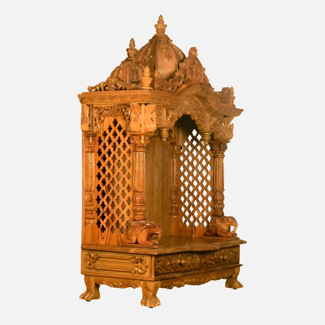 Mayuram Teak Wood Mandir (Teak) side angle
