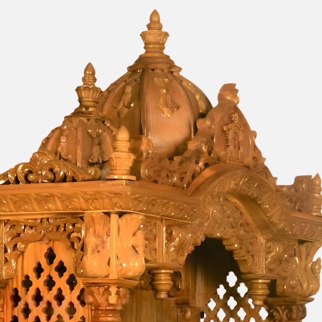 Mayuram Teak Wood Mandir (Teak) side jalli