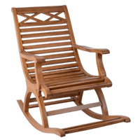 Mince Teak Wood Rocking Chair (Teak) side angle