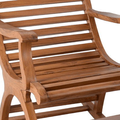 Mince Teak Wood Rocking Chair (Teak) zoom view