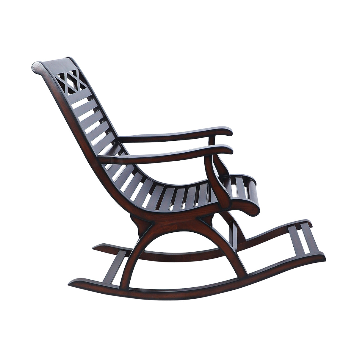 Mince Teak Wood Rocking Chair (Brown)