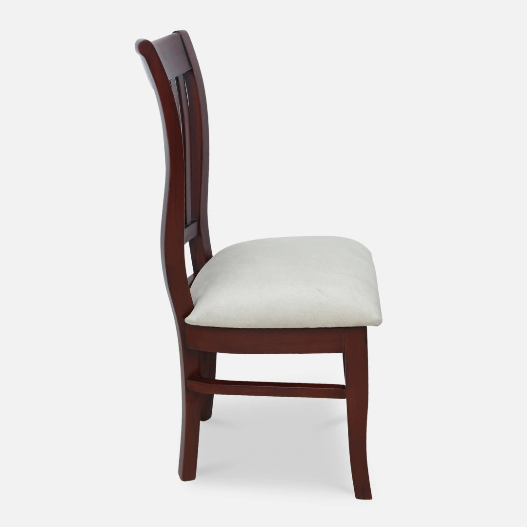 Moltena Teak Wood Dining Chair (Brown) side view 