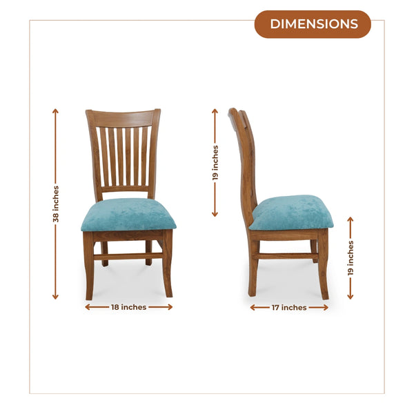 Moltena Teak Wood Dining Chair (Teak) dimensions image