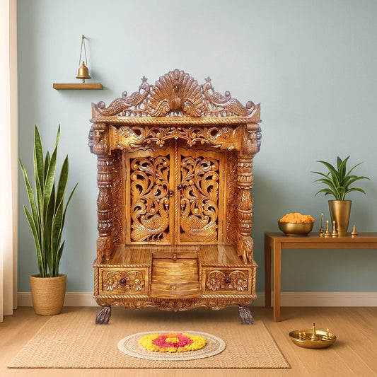 Mor Pankh Teak Wood Mandir (Teak) lifestyle view
