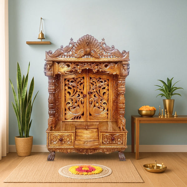 Mor Pankh Teak Wood Mandir (Teak) lifestyle view