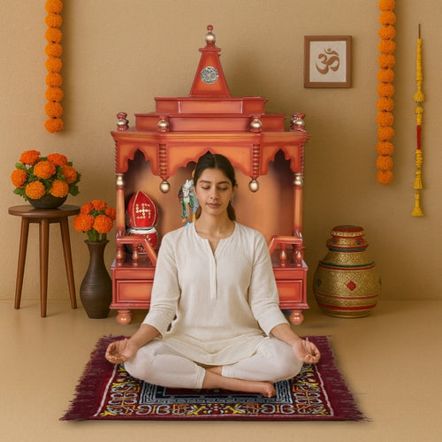 Multicolor Velvet Pooja Aasan