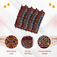 Multicolor Velvet Pooja Aasan pattren view 