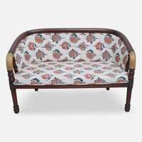  Nami Solid Wood Love Sofa (Brown Gold)Front  view 