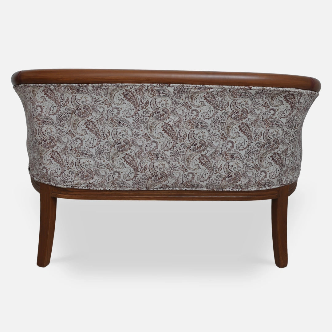 Nami Solid Wood Love Sofa (Teak Gold)back view 