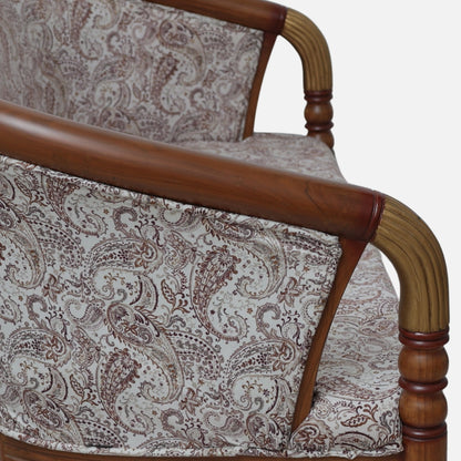 Nami Solid Wood Love Sofa (Teak Gold) close view  