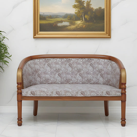 Nami Solid Wood Love Sofa (Teak Gold) lifestyle view 