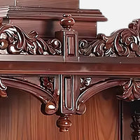 Nandita Teak Wood Mandir (Brown) close view 