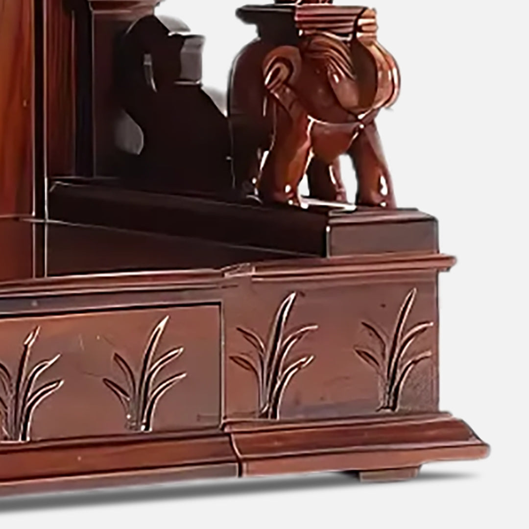 Nandita Teak Wood Mandir (Brown) zoom view 
