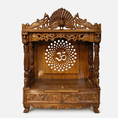 Nitya Teak Wood Mandir (Teak) Front view