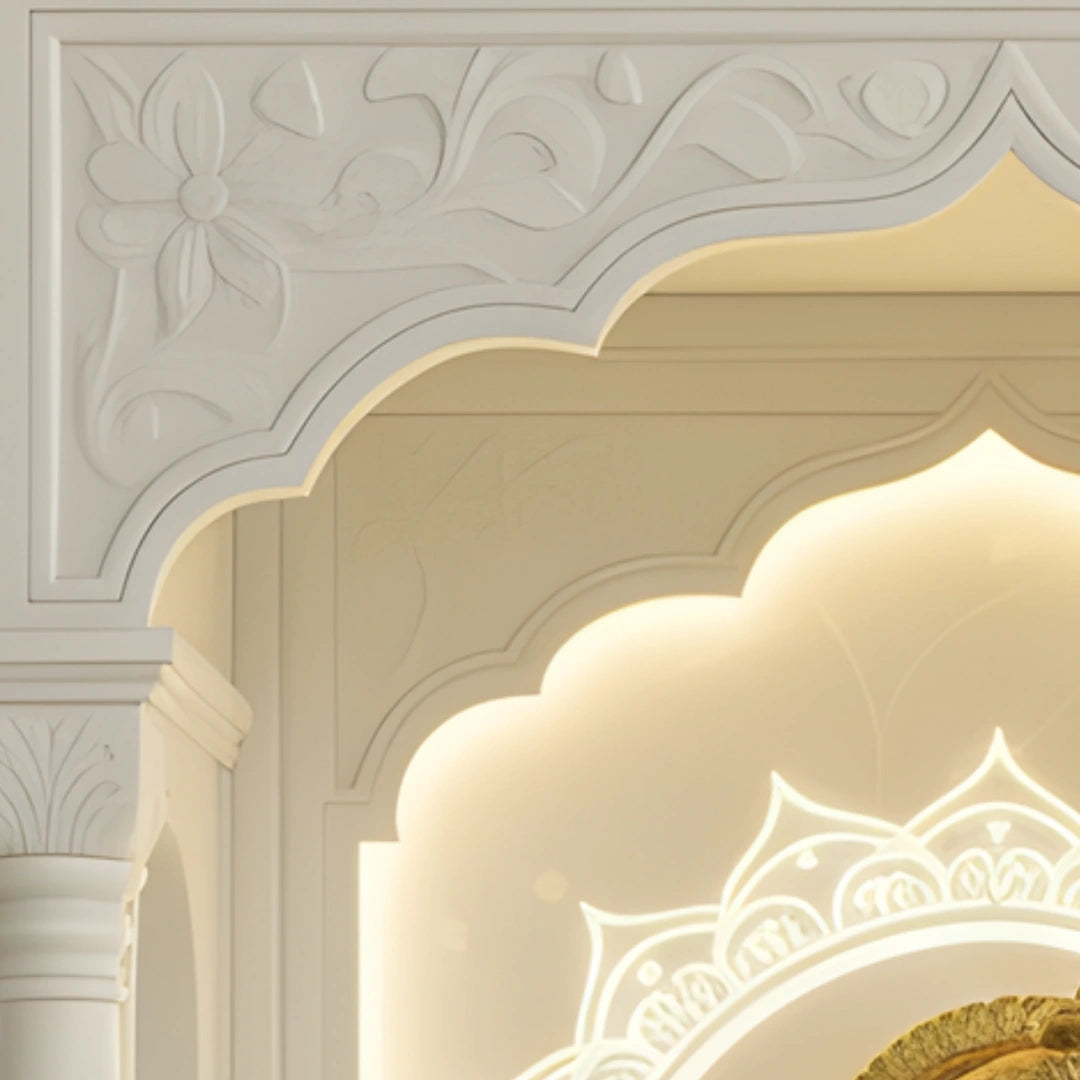 Nityalaya Teak Wood Mandap (White) zoom view 