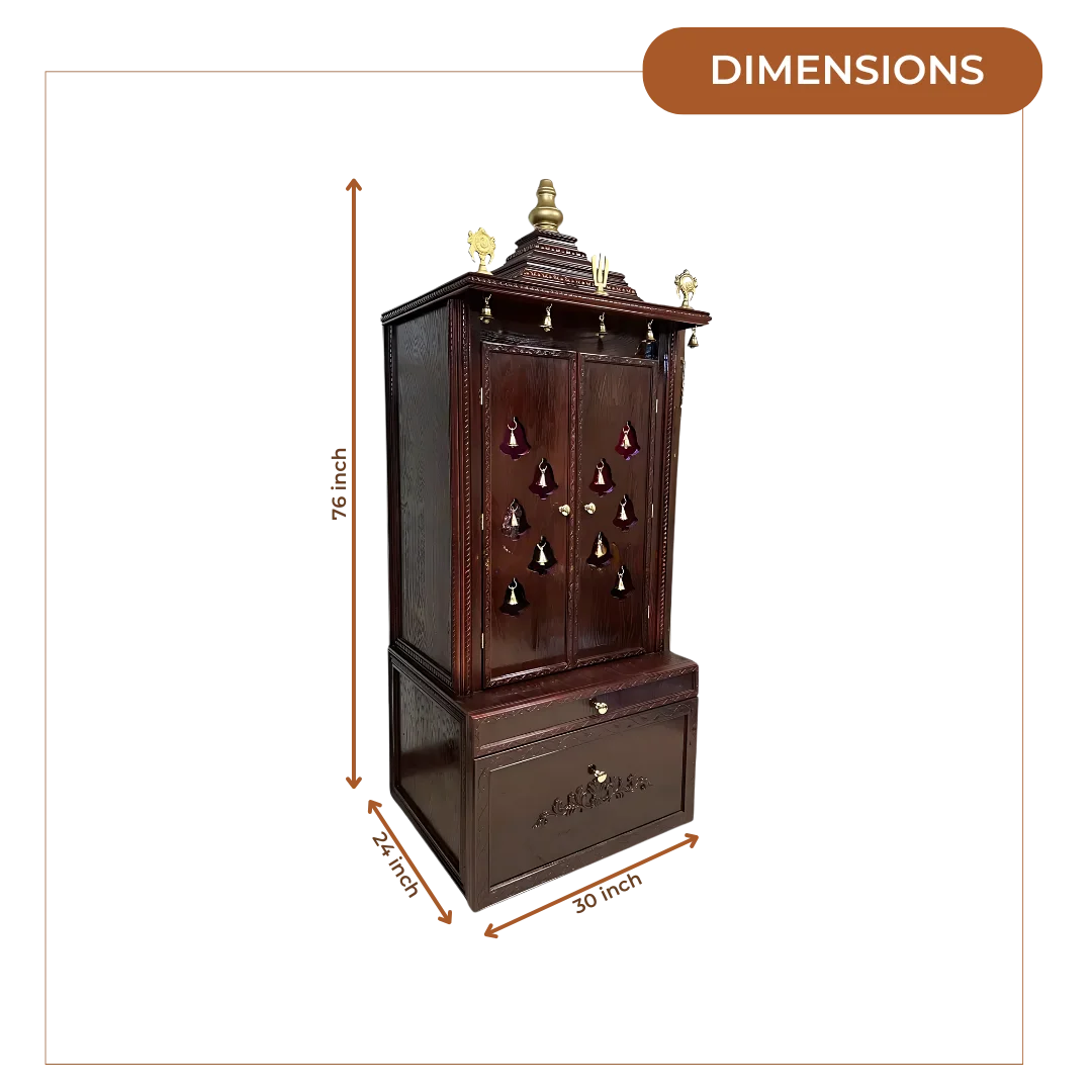 Nityashree Teak Wood Mandap (Mahogany)dimensions 
