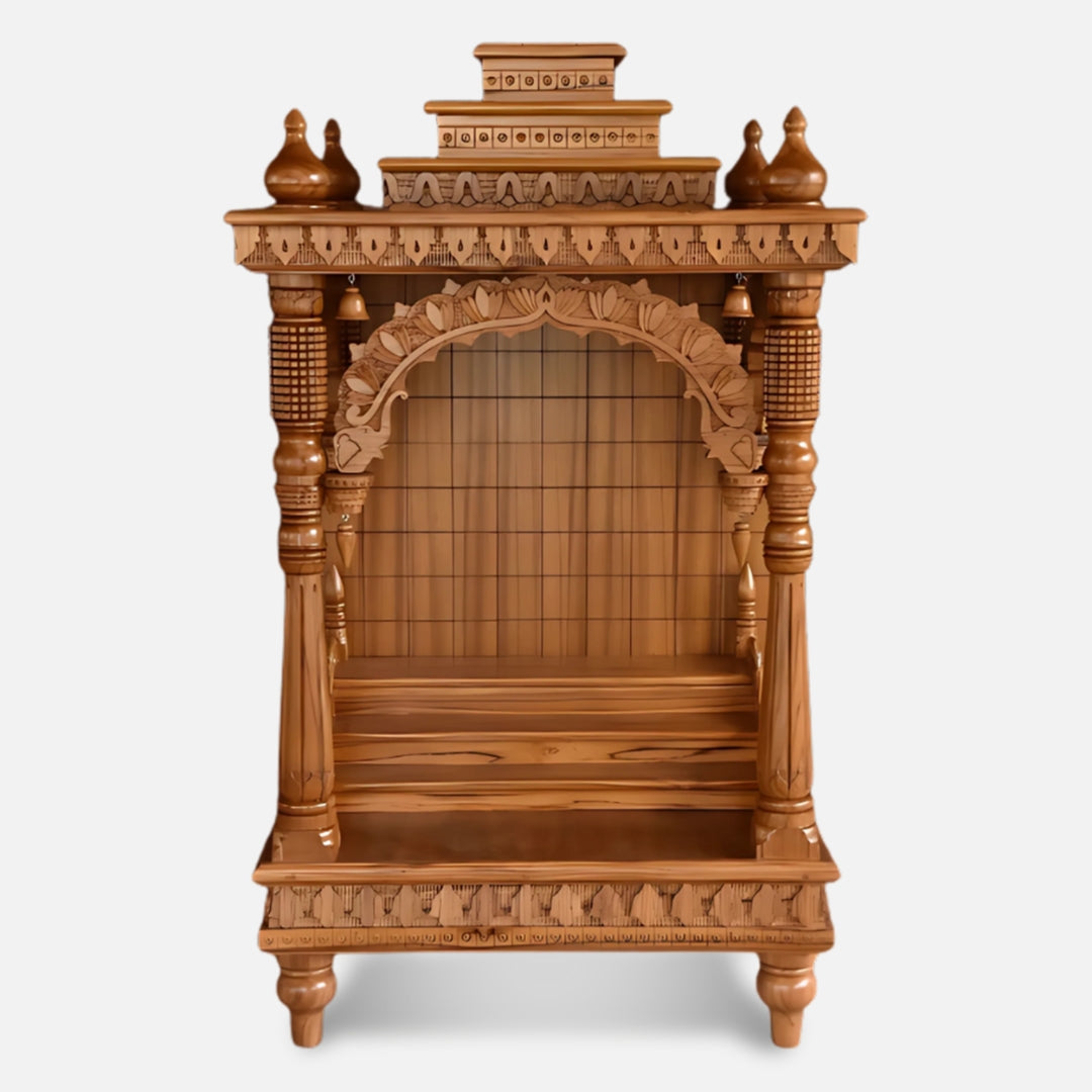 Nivriti Teak Wood Mandap (Teak) front view 