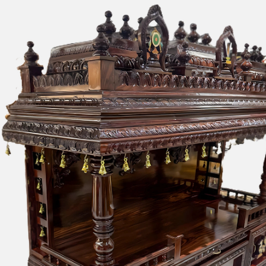 Nivya Teak Wood Mandap (Brown) dome view