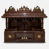 Nivya Teak Wood Mandap (Brown) front view 