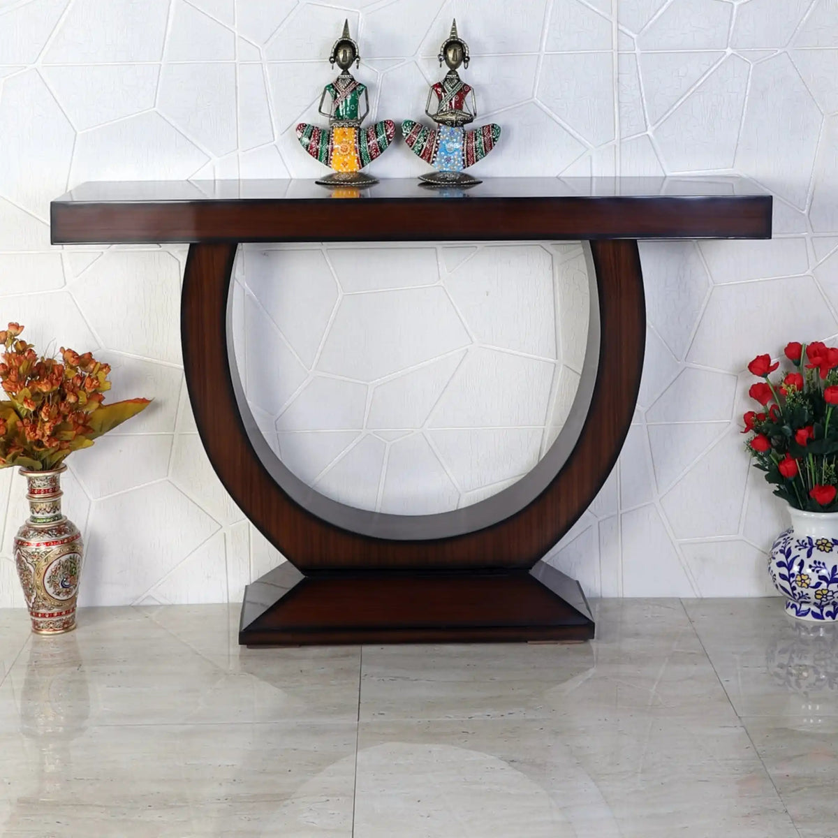 Nobilic Solid Wood Console Table (Brown) lifestyle view