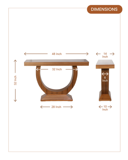Nobilic Solid Wood Console Table (Teak) dimensions
