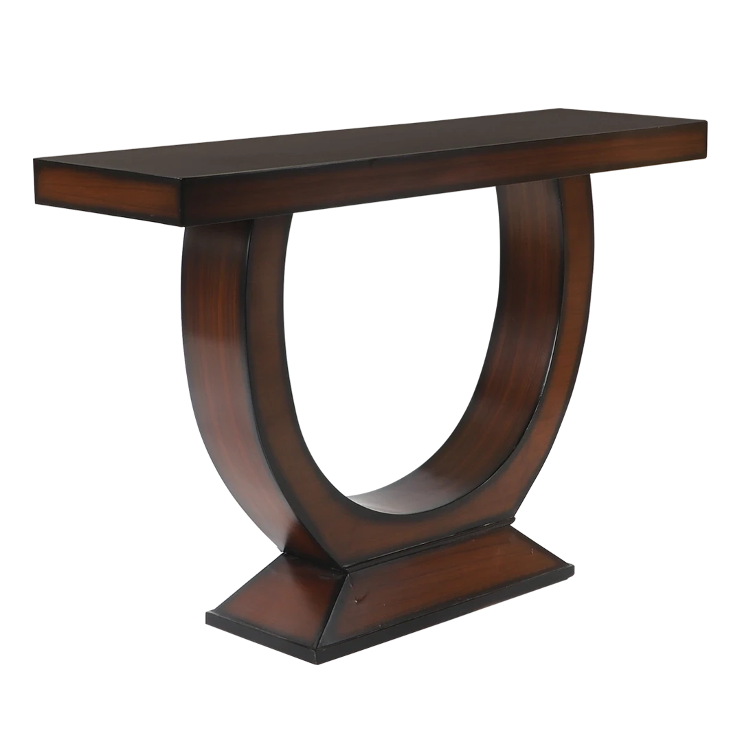 Nobilic Solid Wood Console Table in Brown color 45° side view