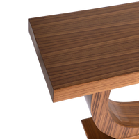 Nobilic Solid Wood Console Table in Teak color zoom view top