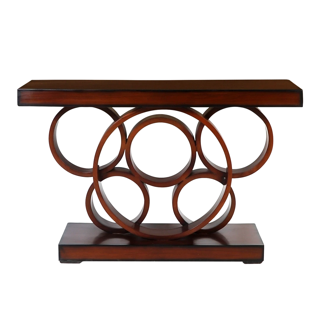 Noble Solid Wood Console Table in Brown color front view