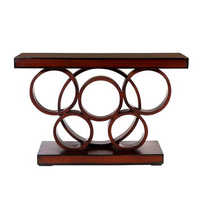 Noble Solid Wood Console Table in Brown color back view