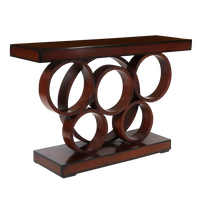 Noble Solid Wood Console Table in Brown color 45° side view