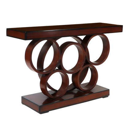 Noble Solid Wood Console Table in Brown color 45° side view