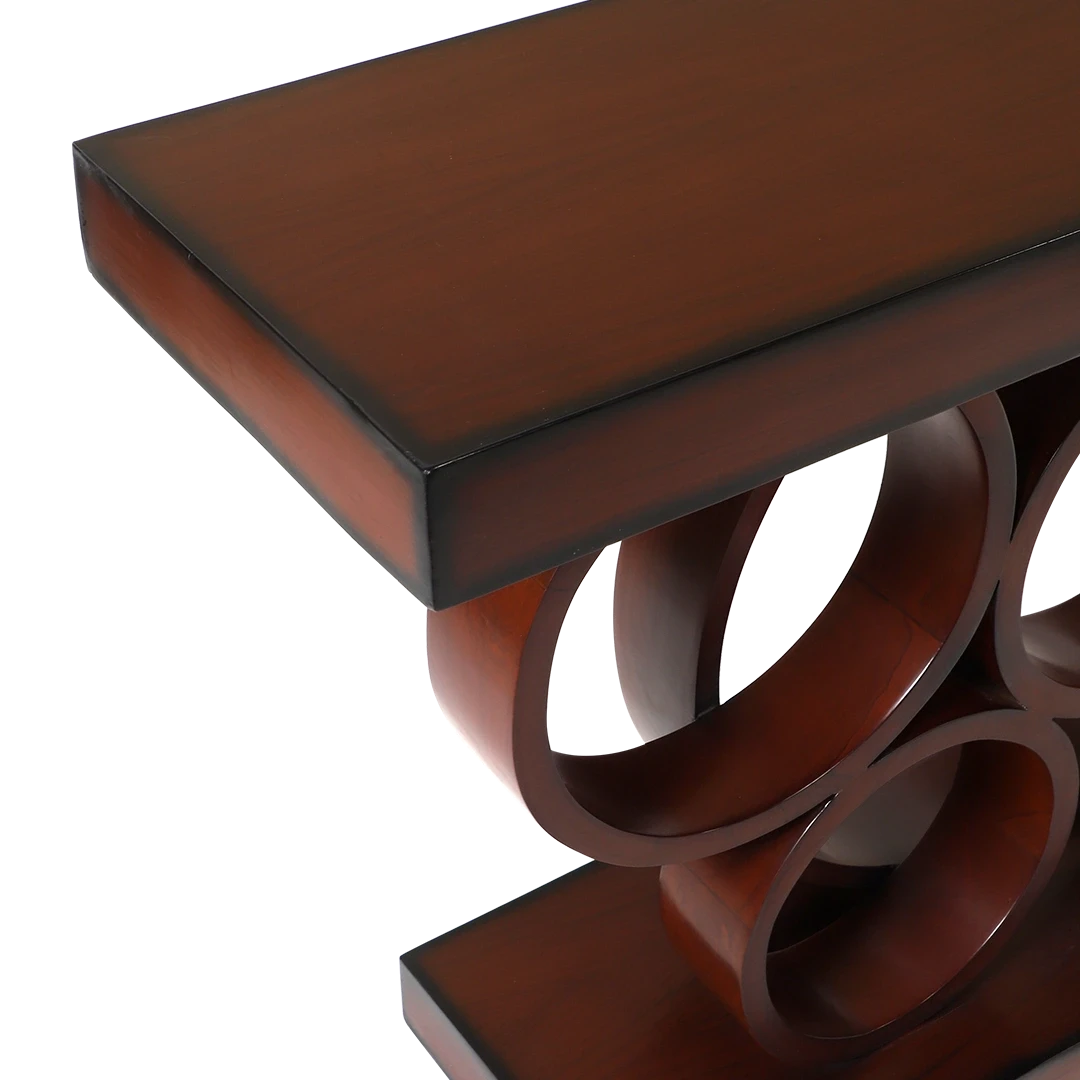Noble Solid Wood Console Table in Brown color zoom view