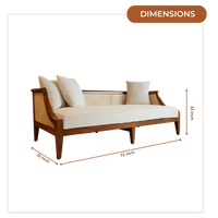 Noorvan Solid Wood Love Sofa (Teak) Dimensions