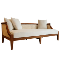 Noorvan Solid Wood Love Sofa (Teak) Front View