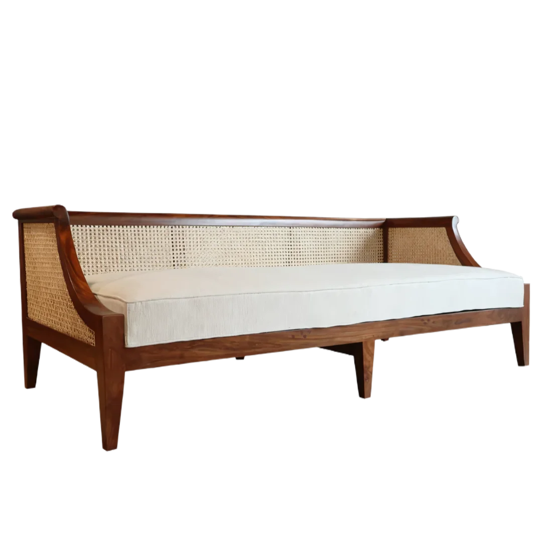 Noorvan Solid Wood Love Sofa (Teak) Side Angle