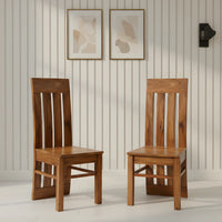 Oakra Teak Wood Dining Chair (Teak) lifestyle image 