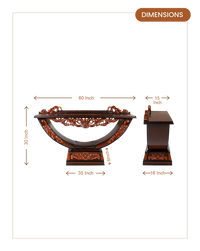 Ohsio Solid Wood Console Table (Brown Gold) dimensions
